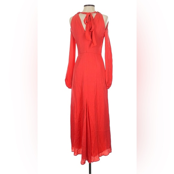 Veronica Beard “Fayla” Red Ruched Cutout Midi Dress ~ Sz 0 - Picture 4 of 8